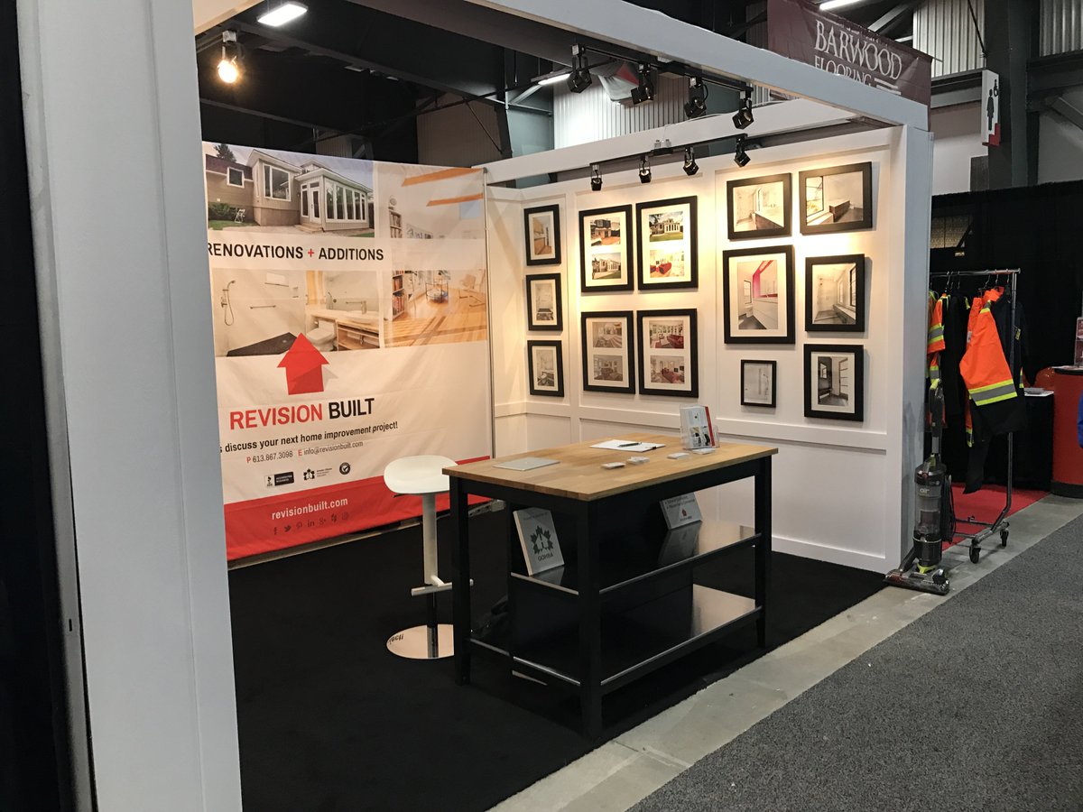 RevisionBuilt's tweet image. We're all set up and ready to go! Come see us at the @OttawaHomeShow this weekend at @EYCentre. We have lots of great #renovation ideas!