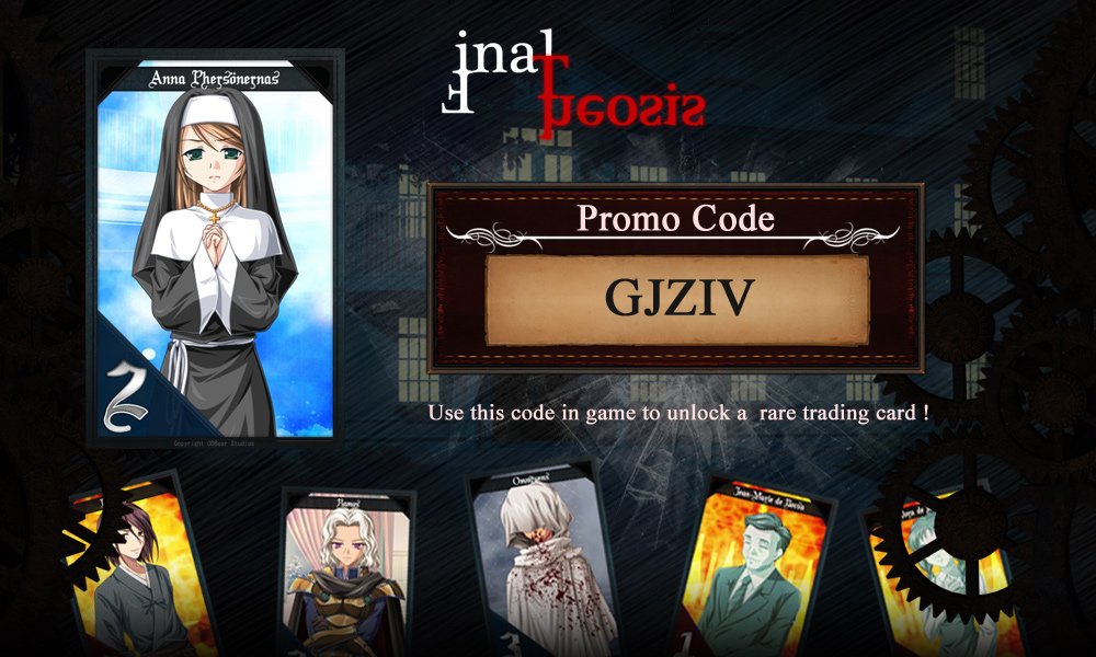 ODBearstudios's tweet photo. Final Theosis #visualnovel Promo codes to unlock rare trading cards 😀 https://t.co/0cS51yUzwT