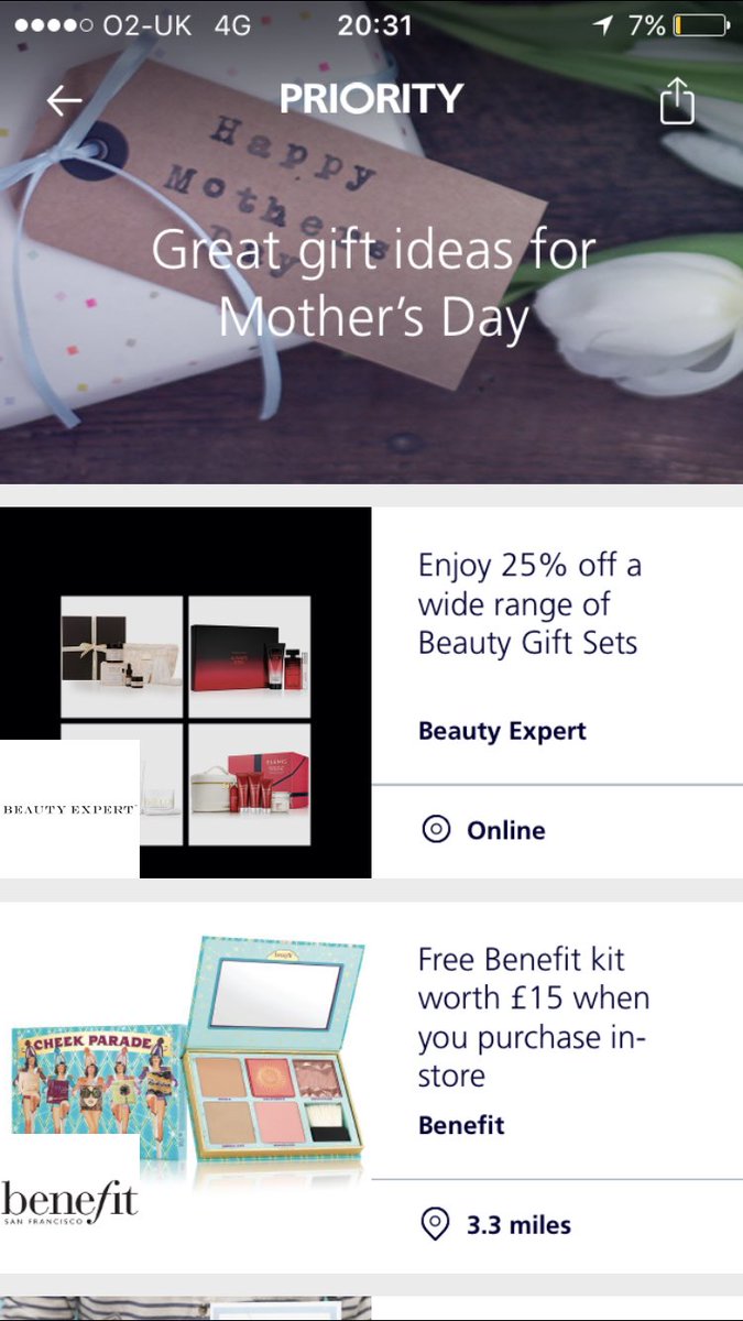 DigiKaye's tweet photo. With Mother's Day coming up, you can still claim on these amazing gifts through O2 Priority moments #o2whitecity https://t.co/Ns61JPCv75