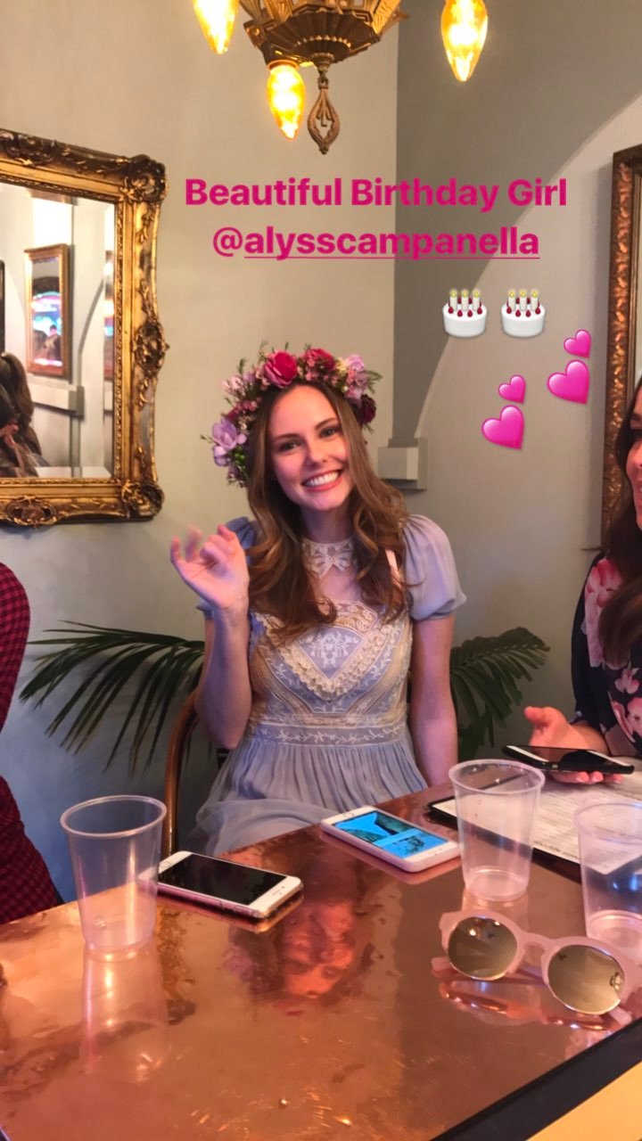 Rachel Skarsten on Instagram Stories- Happy Birthday 