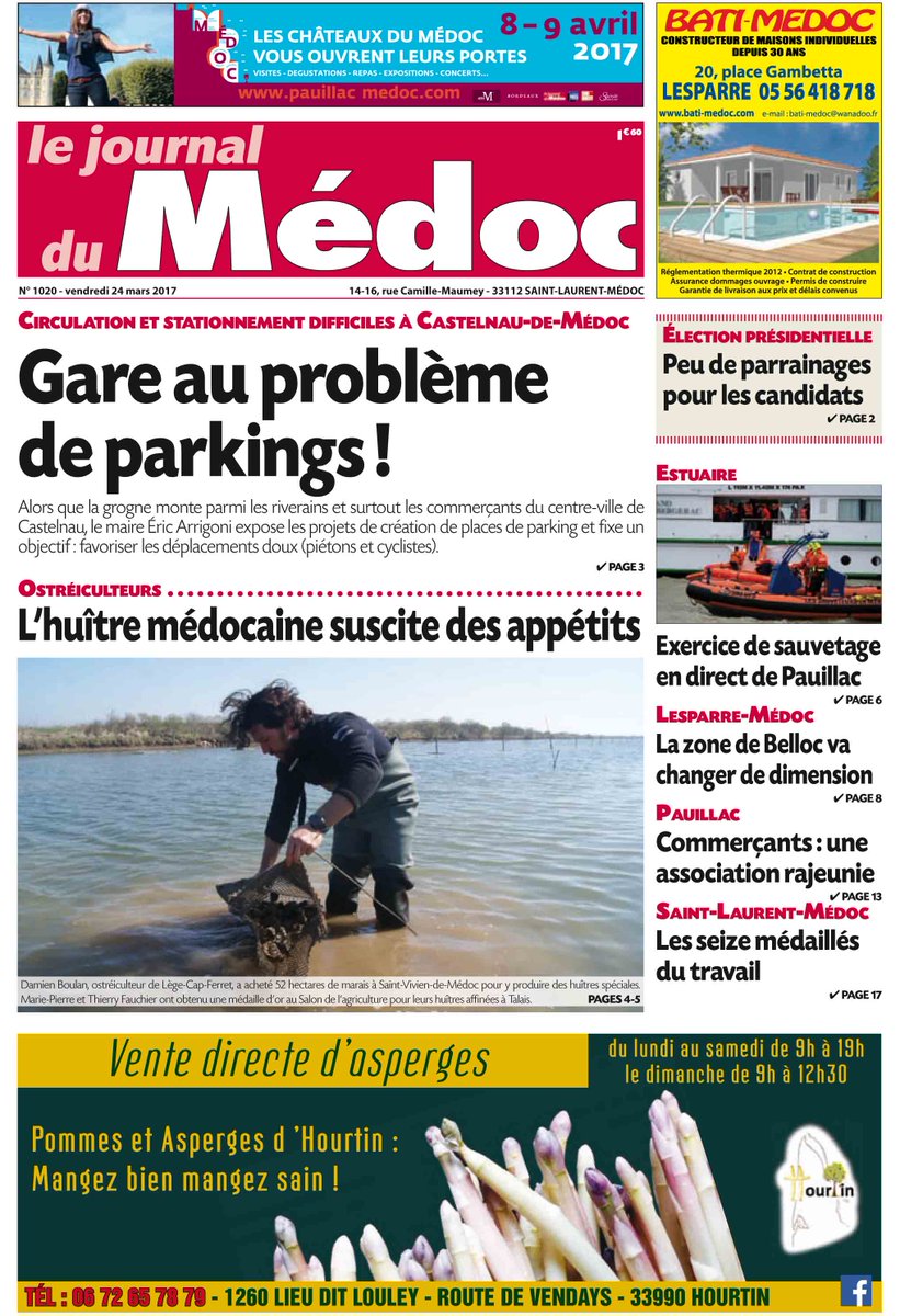 Le Journal du Médoc (@journaldumedoc) on Twitter photo En une du <a href="/JournalduMedoc/">Le Journal du Médoc</a> de la semaine, l'#huître du #Médoc suscite des appétits... En une du <a href="/JournalduMedoc/">Le Journal du Médoc</a> de la semaine, l'#huître du #Médoc suscite des appétits...
