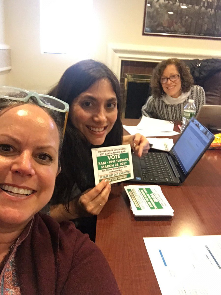 Port Chester school staff supporting the BOND vote by making calls! VOTE YES 3/28 at PCMS #PCpridevoteyes #PCschools