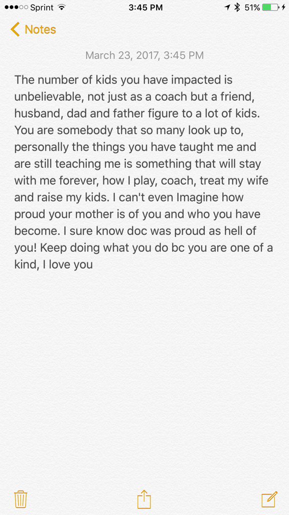 CoachRardin's tweet photo. I'm not the best coach &amp; I'm not easy to play for. But getting messages like this is y I am who I am. #Truth&amp;Reality https://t.co/gGdSlyl3s4