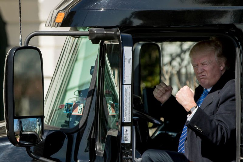 #TFW you realize you're behind the wheel of a #Mack. 

📷: <a href="/AP/">The Associated Press</a>