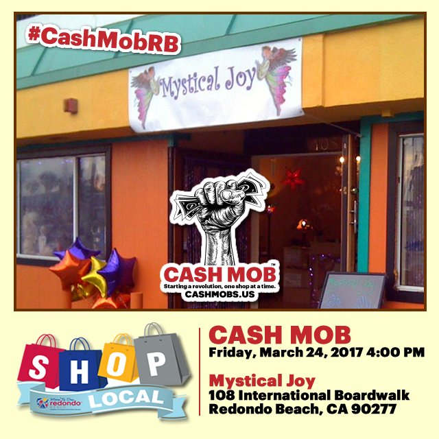 Cash Mob at #redondobeachpier sponsored by <a href="/redondochamber/">Redondo Chamber</a> produced by <a href="/localista/">Localista</a> at Tomorrow at 4PM! #cashmob