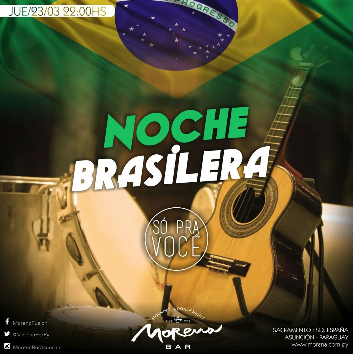 MorenaBarPy's tweet photo. No podes dejar de venir#Noche Brasilera
#Morena Bar💃🎵👌 https://t.co/OtBzcuFIAj