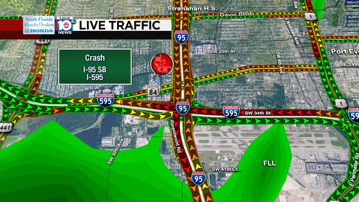 CRASH: I-95 SB & I-595. Expect delays. #TRAFFIC https://t.co/RJMGeTp79K