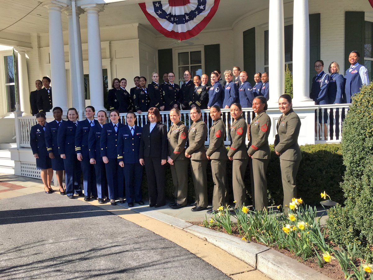 SecondLady45's tweet photo. Hosted a reception at the Vice President's Residence for some amazing service women. Thank you for your service!!! 🇺🇸#WomensHistoryMonth https://t.co/pI4sUxlMWD