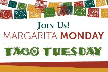 Margarita Monday &amp; Taco Tuesday! - Join Us!
MARGARITA MONDAYAvailable ALL DAY | $5 House Ma... bit.ly/2ni44Pe
