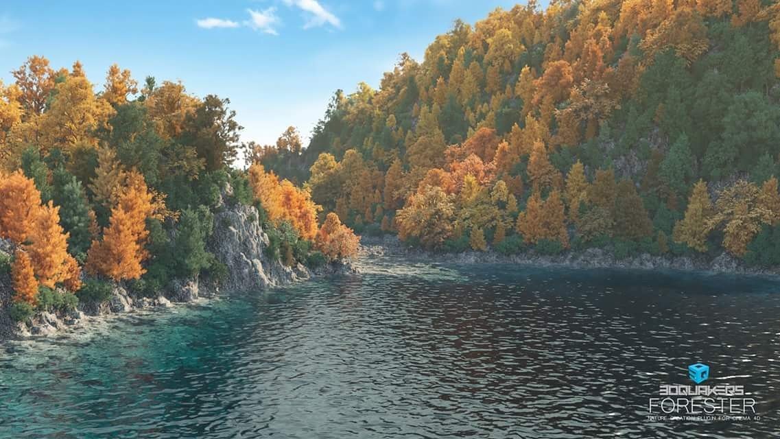 Forester golden river, created with #Forester for #cinema4d More info at 3dquakers.com