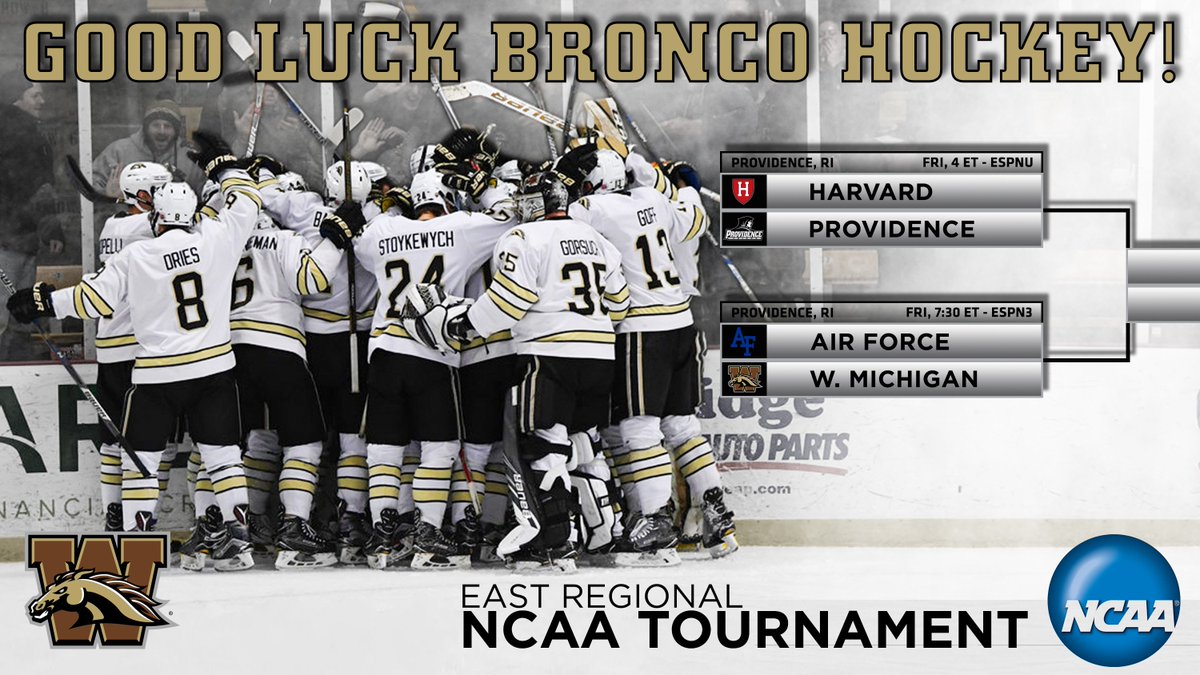 Go get 'em boys!! Good Luck to <a href="/WMUHockey/">WMU Hockey</a> as they begin NCAA Regional play Friday against Air Force!!