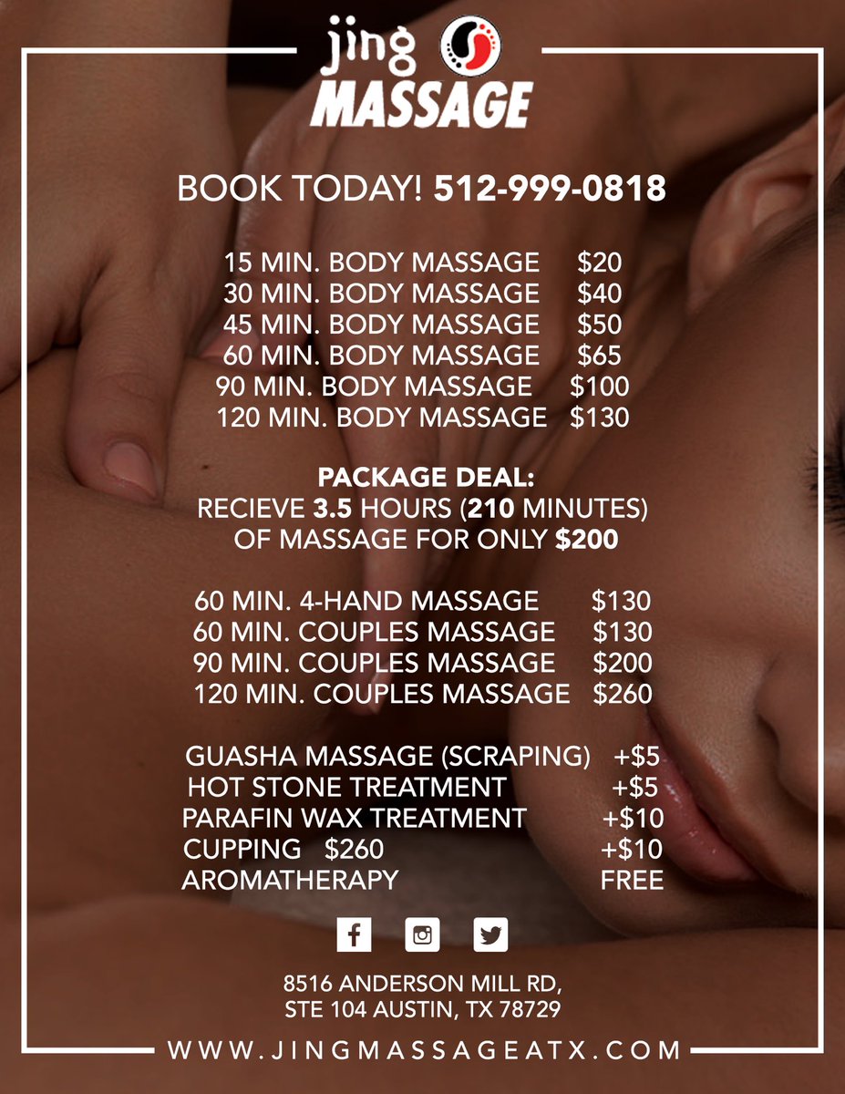 massage prices