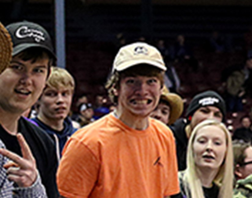 The <a href="/goodhueschool/">Goodhue School</a> boys' basketball fans were pumped. One kid, scary pumped.