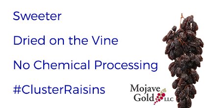 benningjp's tweet image. Have you ever heard of Cluster Raisins? mojavegoldllc.com #ClusterRaisins #RaisinsOnTheVine Just $3.99 Each.