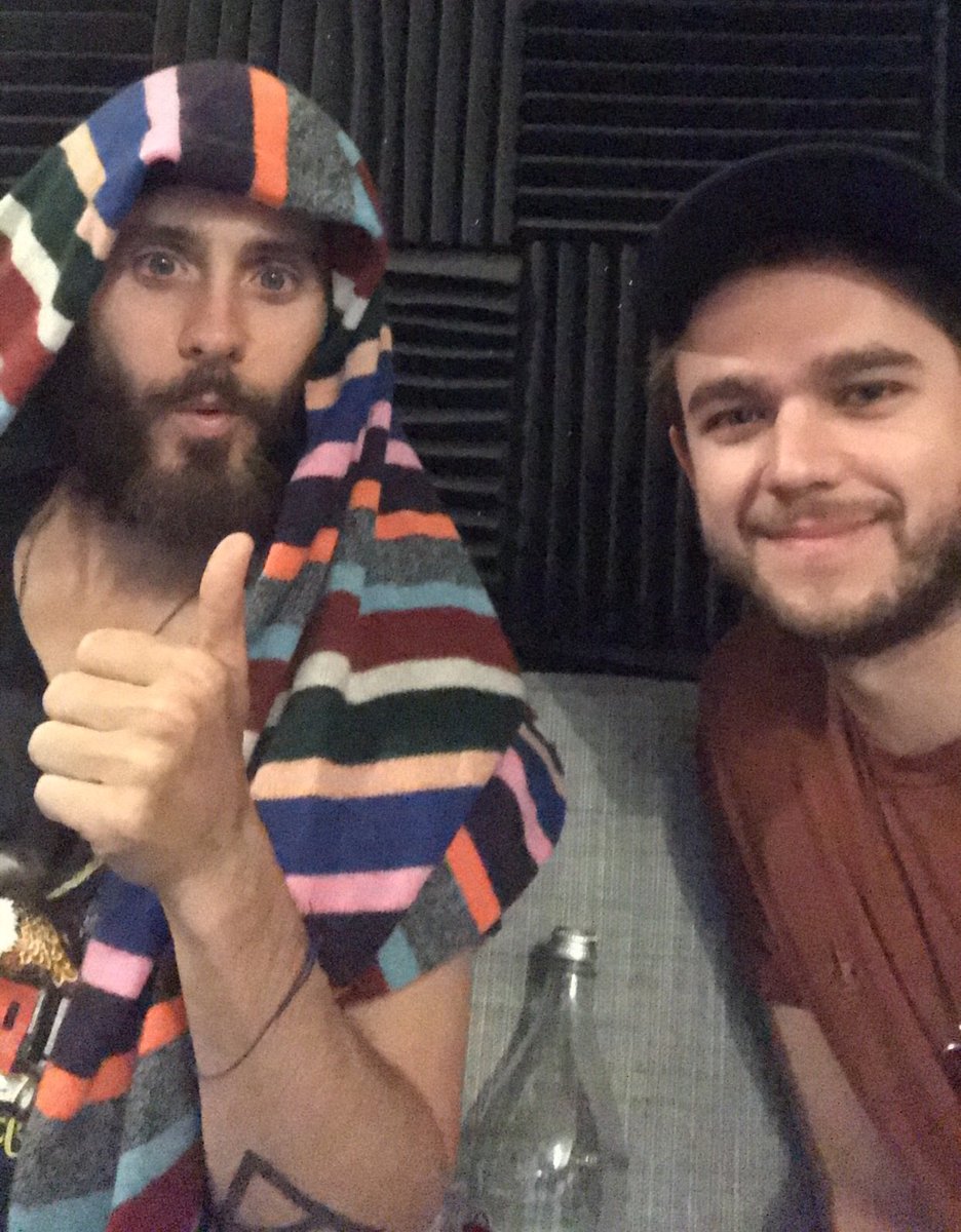 Zedd's tweet photo. In the studio with Jesus. 
@JaredLeto https://t.co/zUsApRHc52