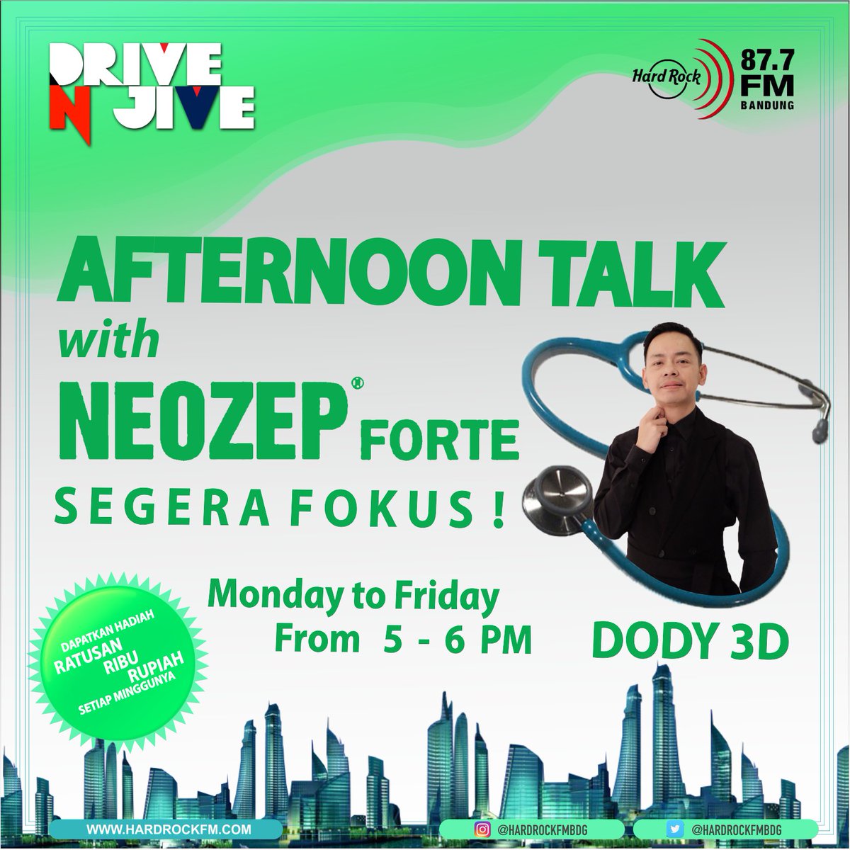 TRL_Bandung's tweet photo. Dengarkan Afternoon Talk with Neozep Fotre. Senin - Jum'at, jam 17.0 &amp; dptkan uang tunai ratusan ribu setiap minggunya. Segera Fokus!! https://t.co/l9I7dy6ZLs