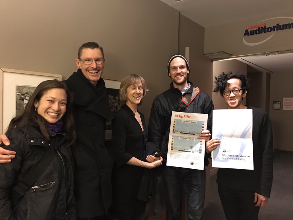 pekochel's tweet photo. Getting ready to #testify in front of @CB2_Manhattan in favor of #FlipFifth! @transalt on the record @JanetLiff @darkpilot @sketchatlas https://t.co/4sGYYBzAHc