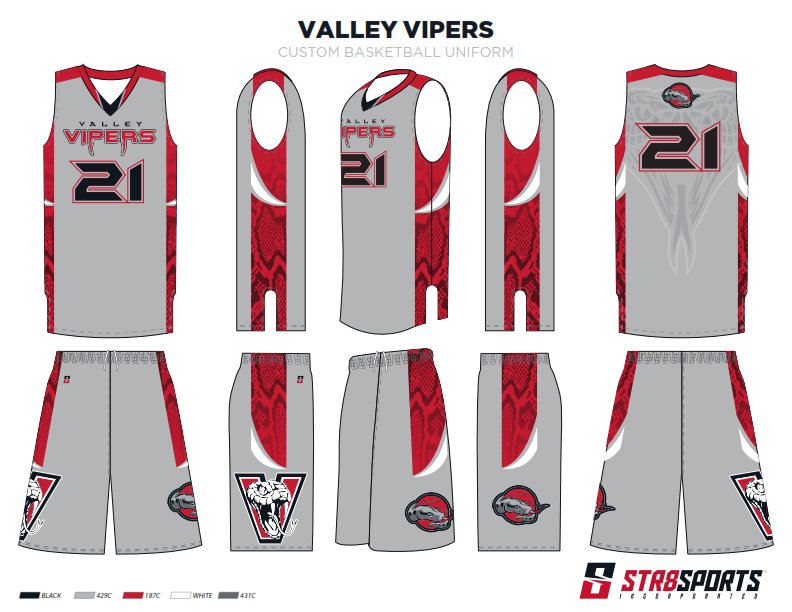 VIPERS 1 Adult V-Neck Custom Basketball Jerseys