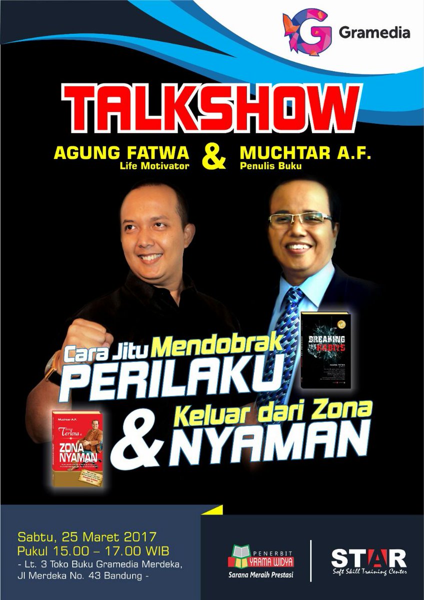 GramediaMerdeka's tweet image. Besok dateng ya, kita bareng-bareng cari motivasi diri dari dua narasumber ini 👌