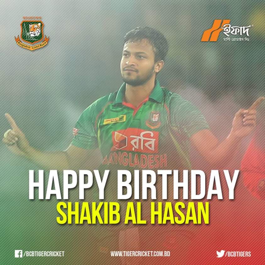 Happy birthday to our own <a href="/Sah75official/">Shakib Al Hasan</a>, number one all rounder in all three formats.