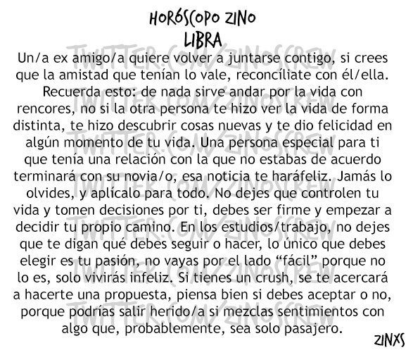 zinos__'s tweet photo. #HoróscopoZino #Libra https://t.co/Sj9ZRqOvk2