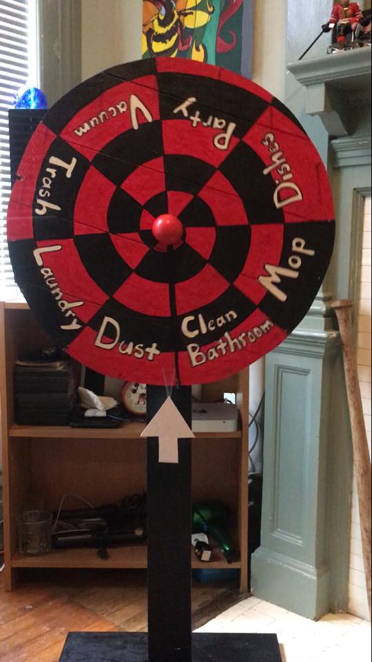 Dusting is so much better than cleaning the bathroom. Come spin the wheel at the emergency house meeting at PIANOFIGHT, show at 9pm 2nite!