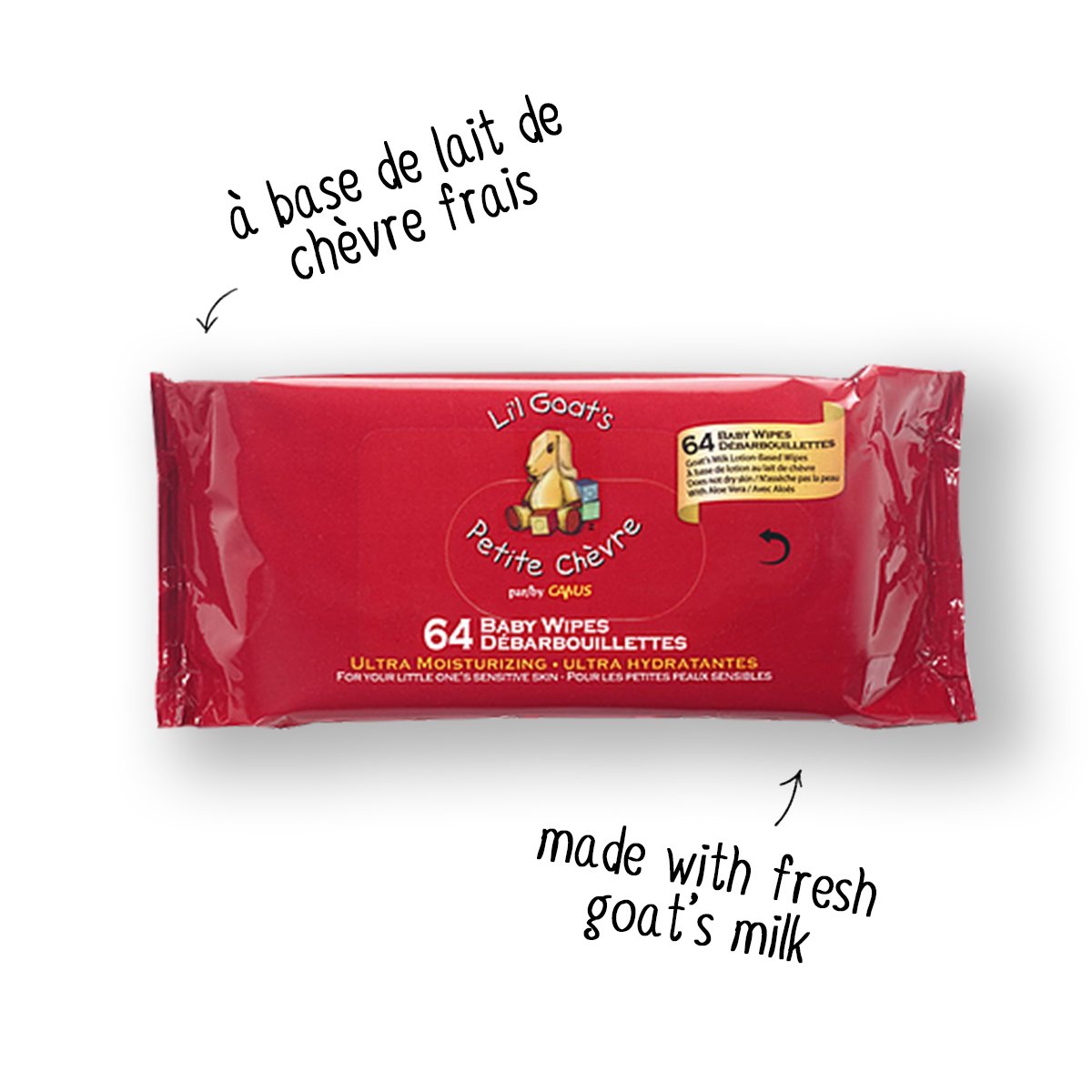 Resistant yet smooth, our Li’l Goat’s baby wipes are soft enough for you to use on your baby’s face, yet thick enough to resist a good rub.