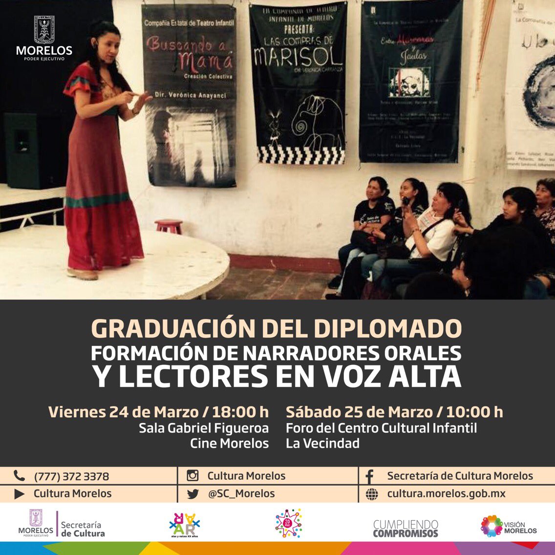 Están todas y todos invitados, mañana de 18:00 a 19:00 hrs en <a href="/Cine_Morelos/">Cine Morelos</a> y sábado de 10:00 a 11:00 hrs en <a href="/CCILaVecindad/">Alas y Raíces Mor</a> #Cuernavaca