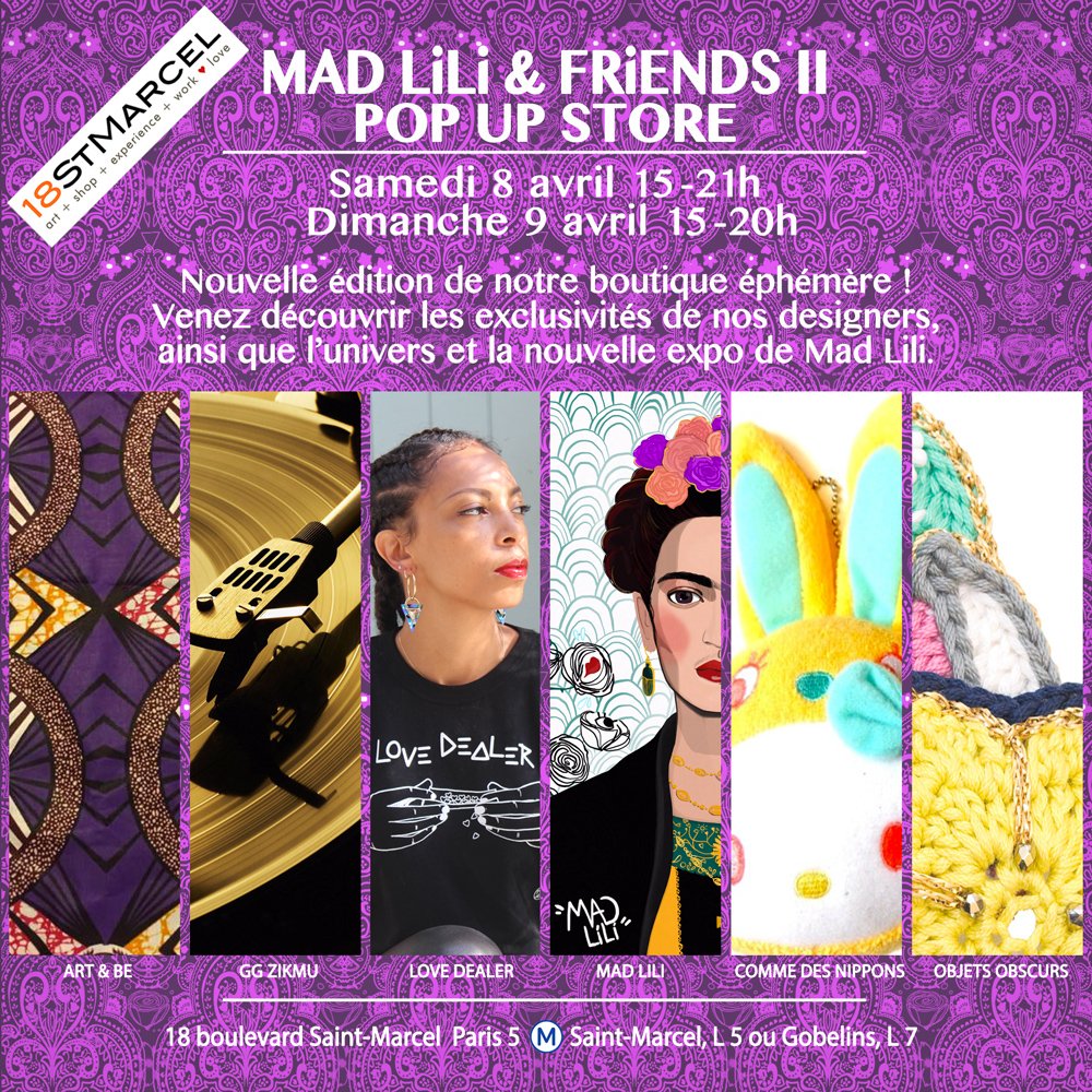 LovedealerParis's tweet photo. Notez ds vos agendas 📕 Sam 8 & Dim 9 avril @18StMarcel
♡♕Le POP UP STORE @MadLili_ & Friends revient ! #18StMarcel #PopUpStore #LoveDealer https://t.co/jFQeJVLRiP