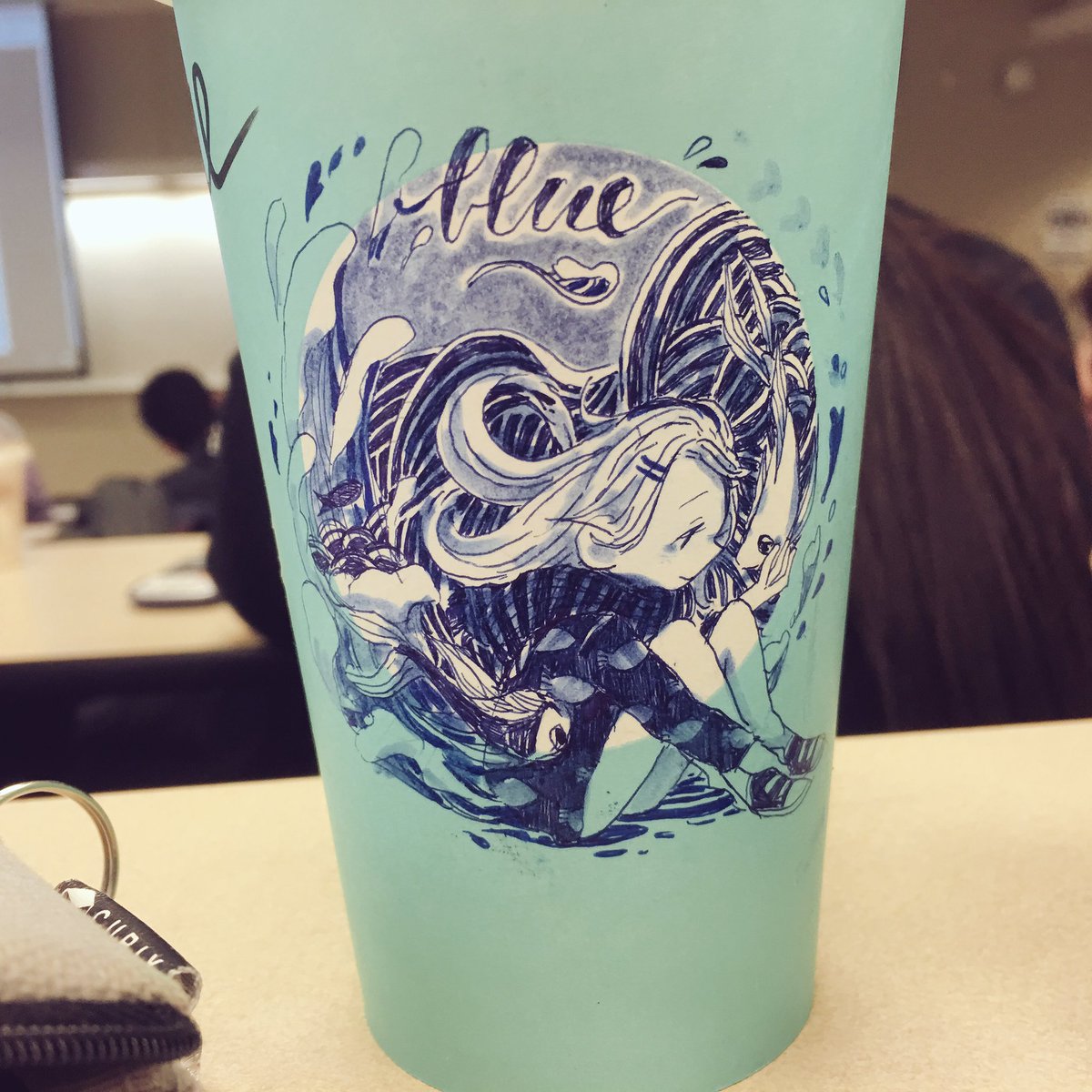 eecks's tweet photo. Blue #SpringCups -- doodling in class 😂 i-if you like my draws, please consider sparing a few bucks _(:'3 https://t.co/8jRbxLp1lN https://t.co/Wgvcq9FG3b