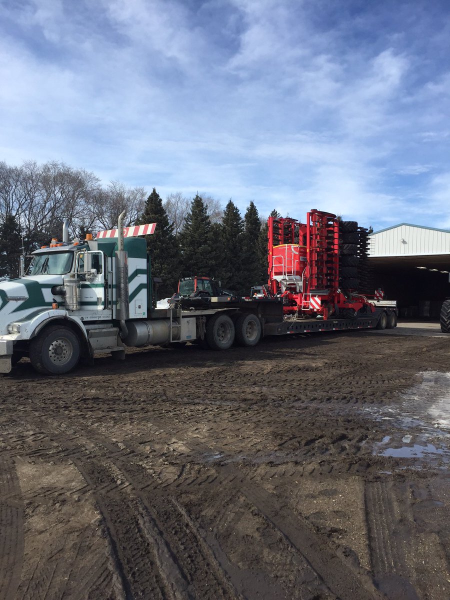#poettinger C9 terrasem air seeder loaded leaving from the dealer going north of Regina to its new home. Happy seeding Ryan! @Dirtfarmer252