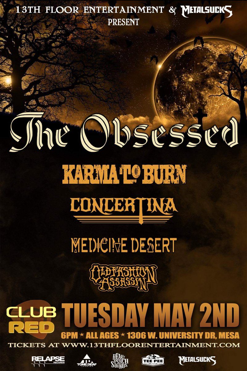 ConcertinaBand's tweet photo. Stoked to be playing with The Obsessed and @k2burnofficial on May 2nd! https://t.co/w96ZHC5bqY