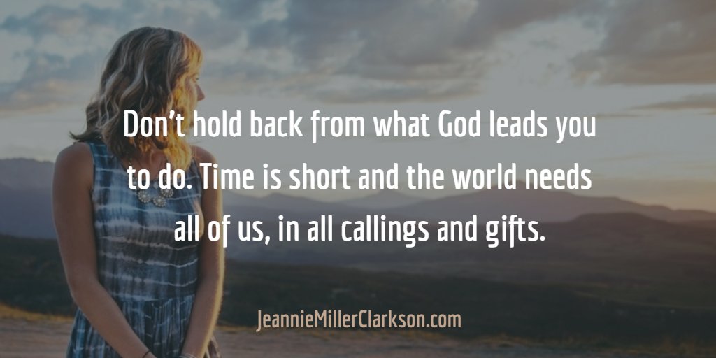 Don’t hold back from what God leads you to do. Time is short &amp; the world needs all of us, in all callings and gifts. #pastor #womenclergy