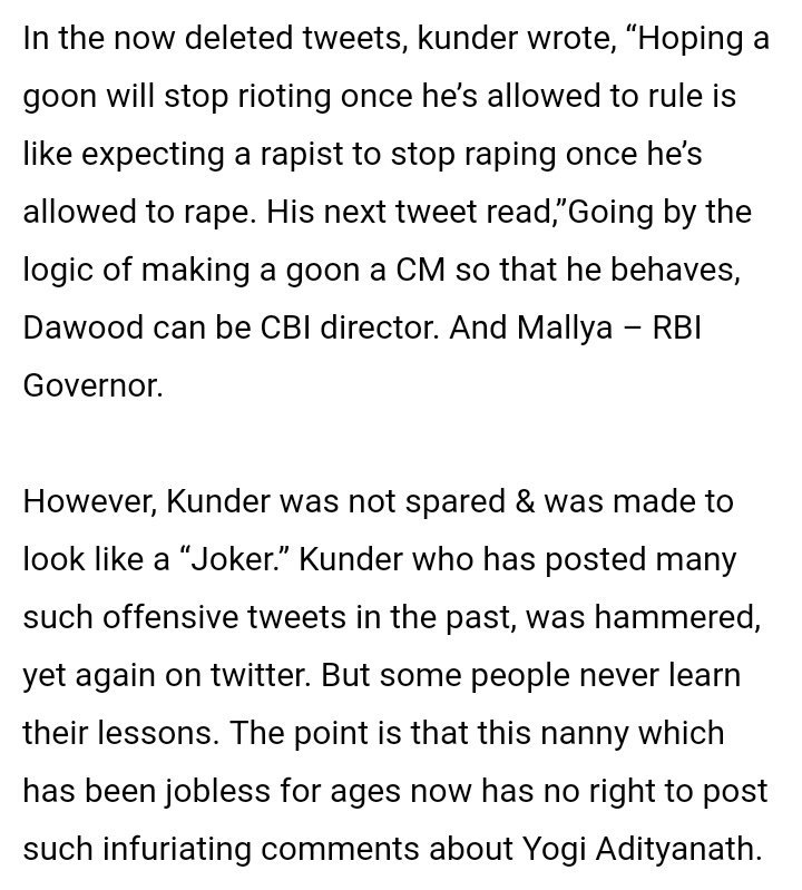 sanjibgh0sh's tweet photo. Shirish Kunder makes most offensive tweets on UP CM Yogi Adityanath and deletes when questioned !!
#YogiAdityanath https://t.co/qQ4LoT865d