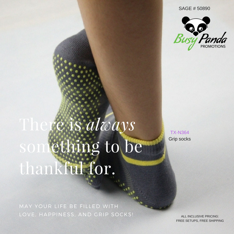 There's always something to be thankful for. #promoproducts #gripsocks #sage50890