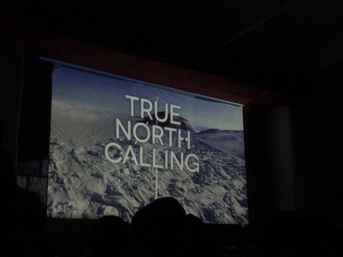 k8_thompson's tweet photo. #truenorthcalling screening in the #snowking castle - awesome Friday night in #yellowknife. Love this town. @CBCNorth https://t.co/2ayBu9Homb