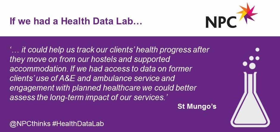NPCthinks's tweet photo. #HealthDataLab is designed to help improve health outcomes. Here's why @StMungos are behind it https://t.co/MKjEz6QxDz #volsec https://t.co/ZXg2rFKSMW
