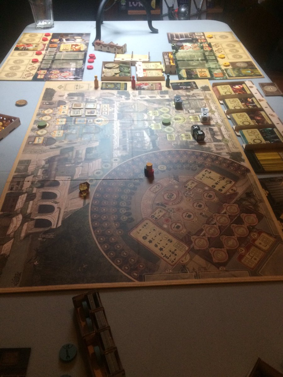 LoudBluePeg's tweet photo. Late night gaming #robbcon. Trickerion, Tales of Arabian Nights, and Forbidden Stars @BluePegPinkPeg https://t.co/7Jb7MsnQak