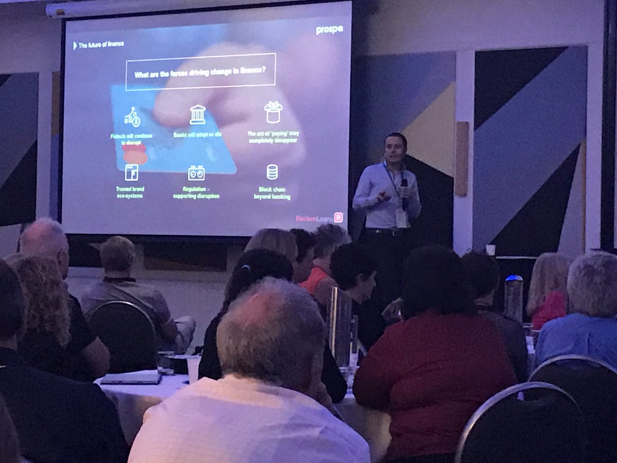 alexalexandrou1's tweet photo. 'Fin tech will continue to disrupt' @leonavery Senior Manager at @HowToProspa #rapcon17 @ReckonHQ #reckonloans #fintech #smallbusiness https://t.co/0Lre16dJmr