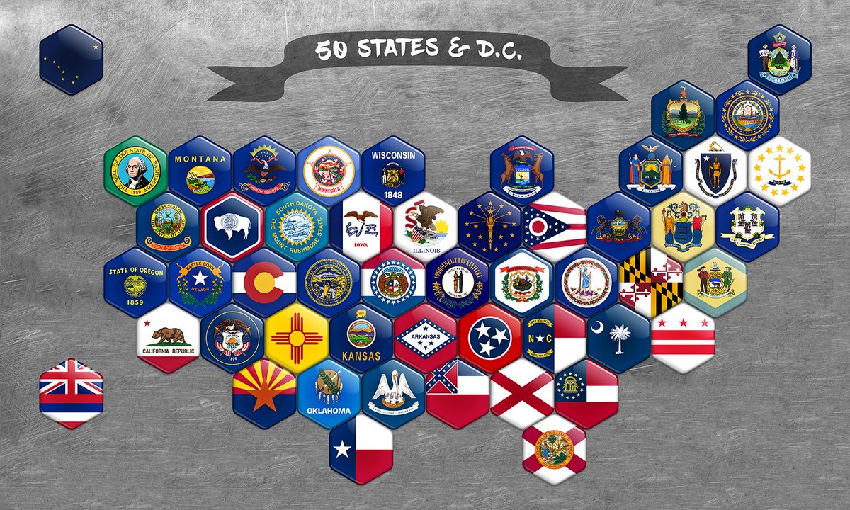 TrekSupport's tweet image. Hexagonal Magnets of 50 US States &amp;amp; D.C. dlvr.it/NjLqDr #usa #flags #american #collection #gift #souvenir #states