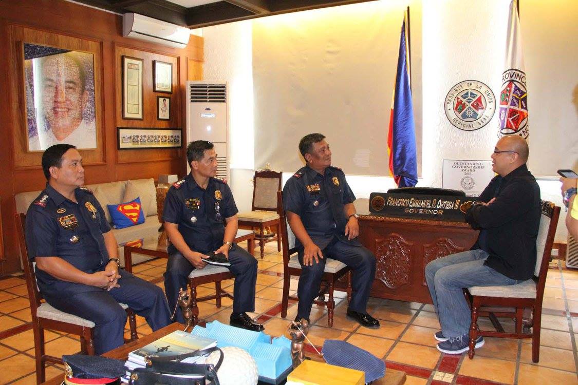 pnppro1's tweet photo. @OtdiponlPNP @pnpdpcr March 16, RD PRO1's courtesy call to Gov. Francisco Emmanuel R. Ortega III, Province of La Union https://t.co/0aIcvvl0K1