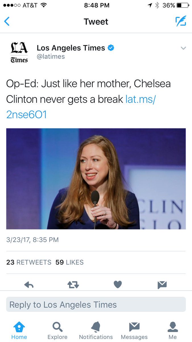 LukewSavage's tweet photo. Spare a thought for Chelsea Clinton, who once earned almost what the average American earns in a lifetime to make 58 minutes of news content https://t.co/camiM7XLaI