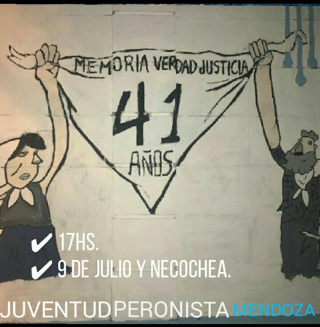 JP_Mza's tweet photo. Un año mas con Ellas, presentes en su lucha, por nuestrxs compañerxs. Marchamos x la #MemoriaVerdadYJusticia Vamos! https://t.co/UC8nuxFHT8