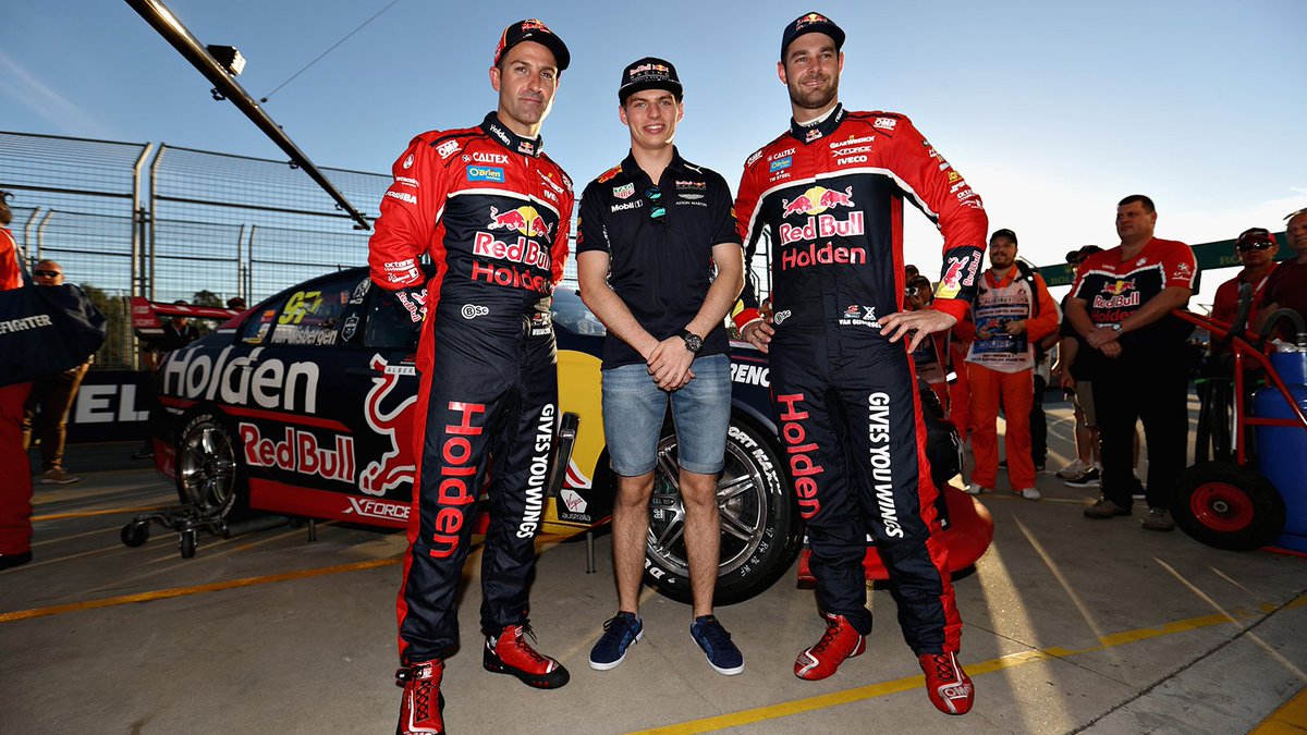 Jamie Whincup, Max Verstappen and Shane Van Gisbergen at the AGP