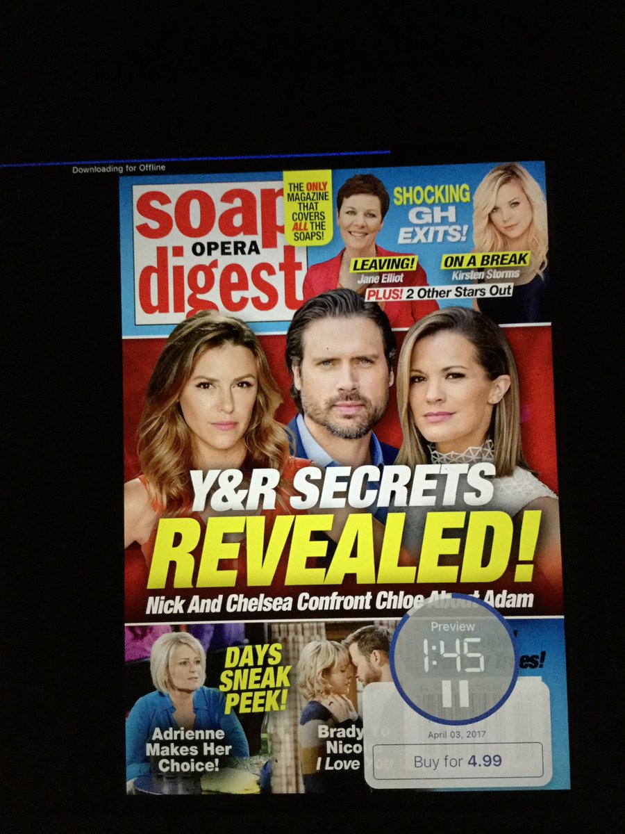 SoapOperas_tv's tweet photo. The new edition of @SoapDigest magazine on sale now on newsstands now https://t.co/HJ9iXqNEGH