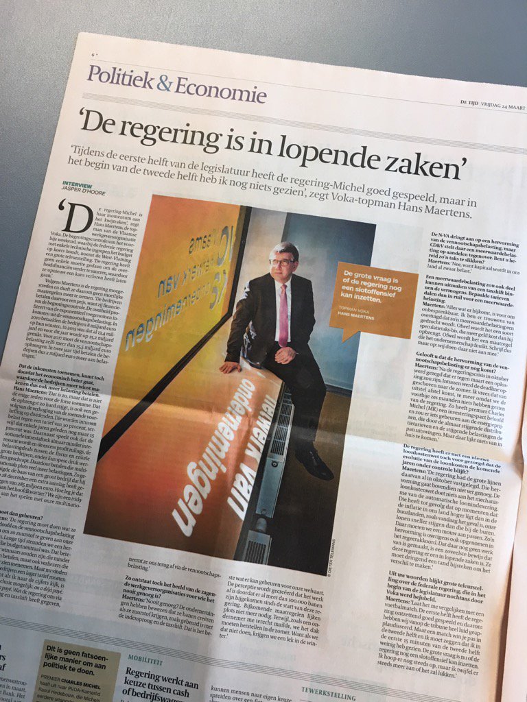 MonsBert's tweet image. 'De regering is in lopende zaken' dixit @VOKA_HMaertens @tijd - geduld van ondernemingen raakt inderdaad op!