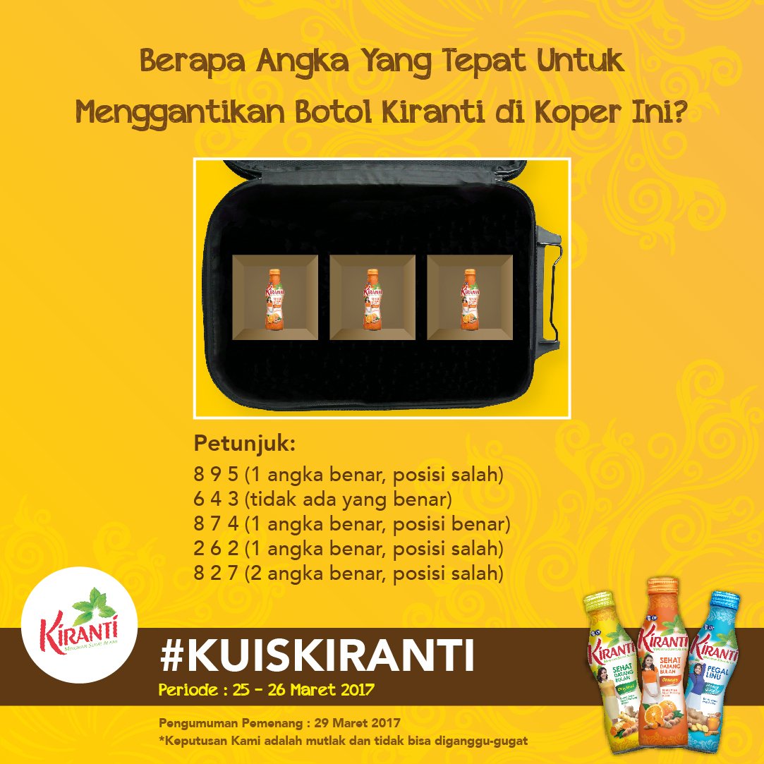 DiaryKiranti's tweet photo. Ladies ayo pecahkan kode inii untuk ikutan #KuisKiranti! 1/4 https://t.co/eKfgJnYKpR