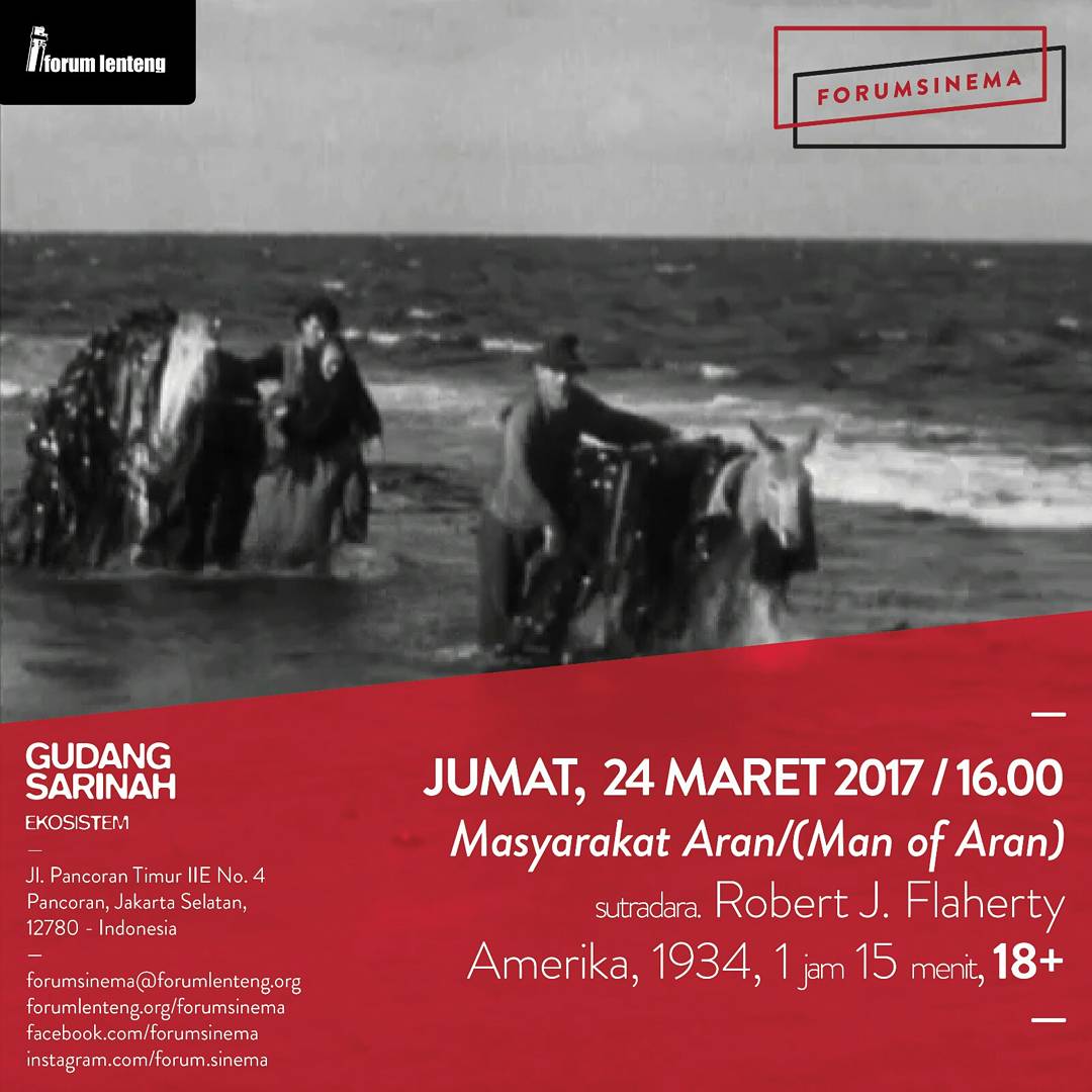 gudangsarinah's tweet image. #FORUMSINEMA hari ini:

Man Of Aran: 16.00 WIB
Milestones: 19.00 WIB

DONASI: IDR 10K