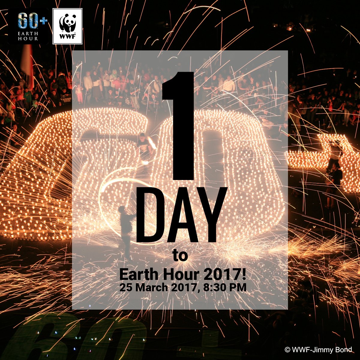 WWF's tweet image. We’re just 1 day away from #EarthHour🎉  Tell us what your plans are - we’d love to hear from you😀  This is out time to #ChangeClimateChange🌏