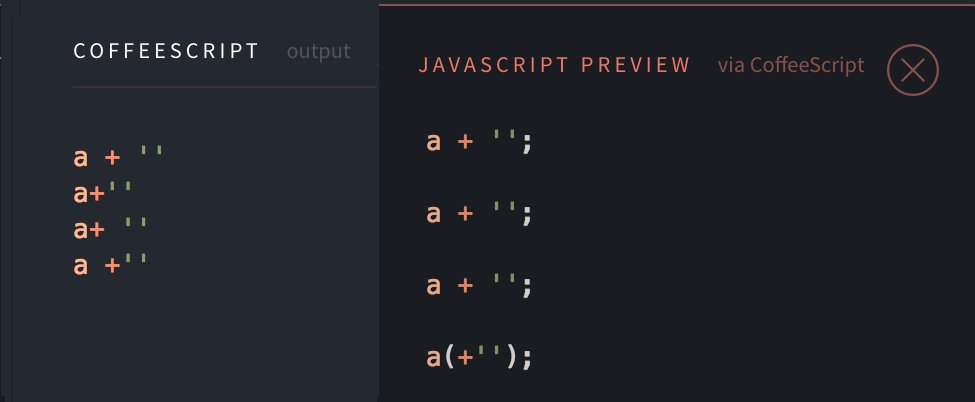 ssemakov's tweet image. Coffeescript is just amazing... #coffescript #wat